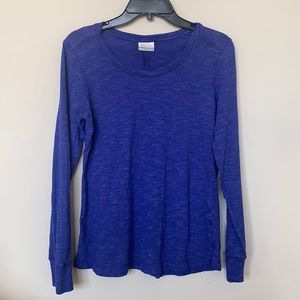 Long Sleeve Royal Blue Columbia Scoop Neck Light Weight Shirt
